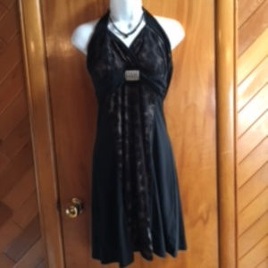 Vintage - Leopard Silky Backless Dress